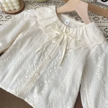 Girls' Floral Cotton Spring Top