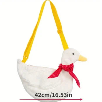 Duck-Shaped Velvet Shoulder Bag