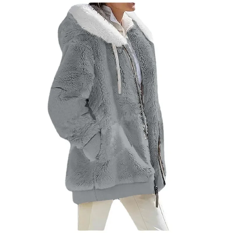 Casual Hooded Winter Coat with Zipper