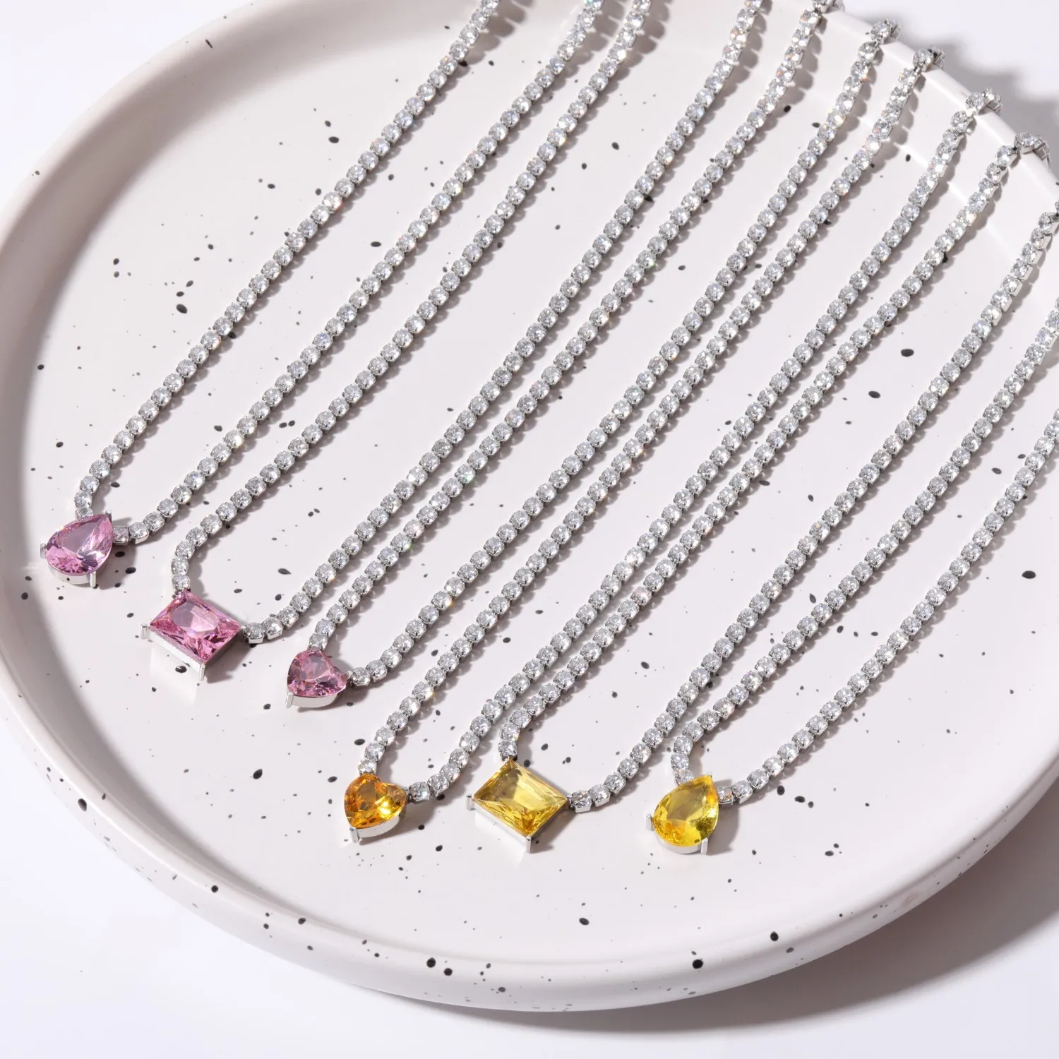 Crystal Heart Print Necklace