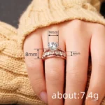 3-Piece Shiny Round Stone Ring Set — Image 4