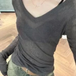 تيشيرت سادة بأكمام طويلة — صورة 3