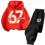 Kids' Contrast Color Hoodie Set — Image 6