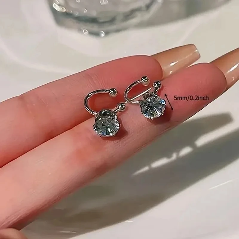 Zircon Clip-On Earrings for Unpierced Ears