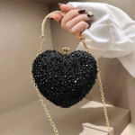 حقيبة سهرة بقلب مرصّع بالكريستال — صورة 3