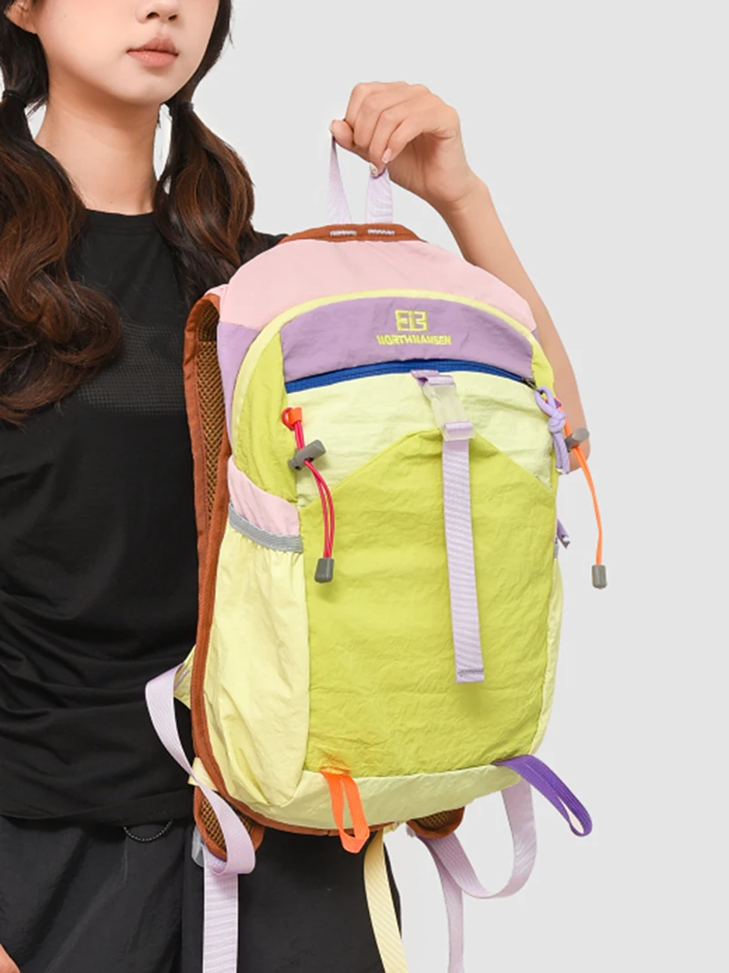 Multi-Pocket Contrast Color Backpack — Image 11