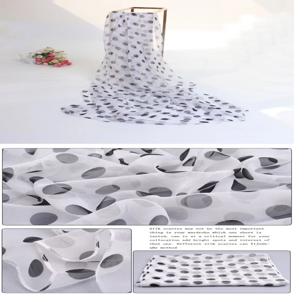 Polka Dot Chiffon Scarf — Image 17