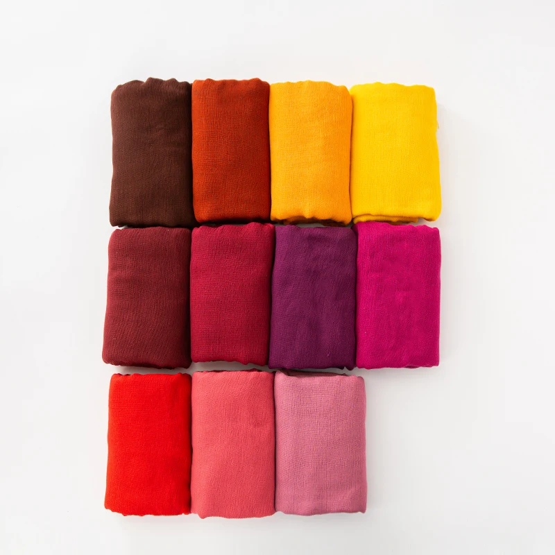 Solid Cotton Hijab with Fringe — Image 25