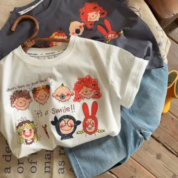 Girls' Cartoon Summer Short T-Shirt