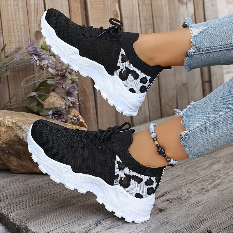 Lightweight Leopard Print Sneakers
