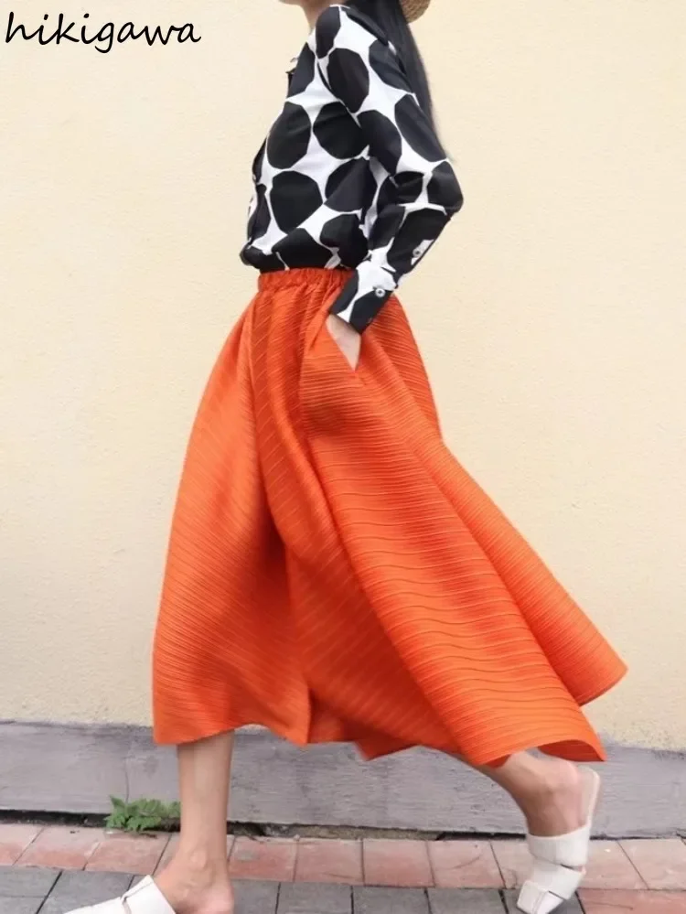 One-Size High Waist Asymmetric Wide-Leg Pants