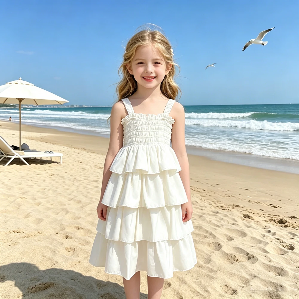 Girls' Sleeveless Summer Dress with Straps