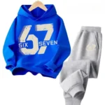 Kids' Contrast Color Hoodie Set — Image 4