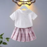 Girls' School Uniform with Pleated Skirt and Shirt — Image 2