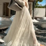Fitted Pleated Skirt with Elastic Waist — Image 2