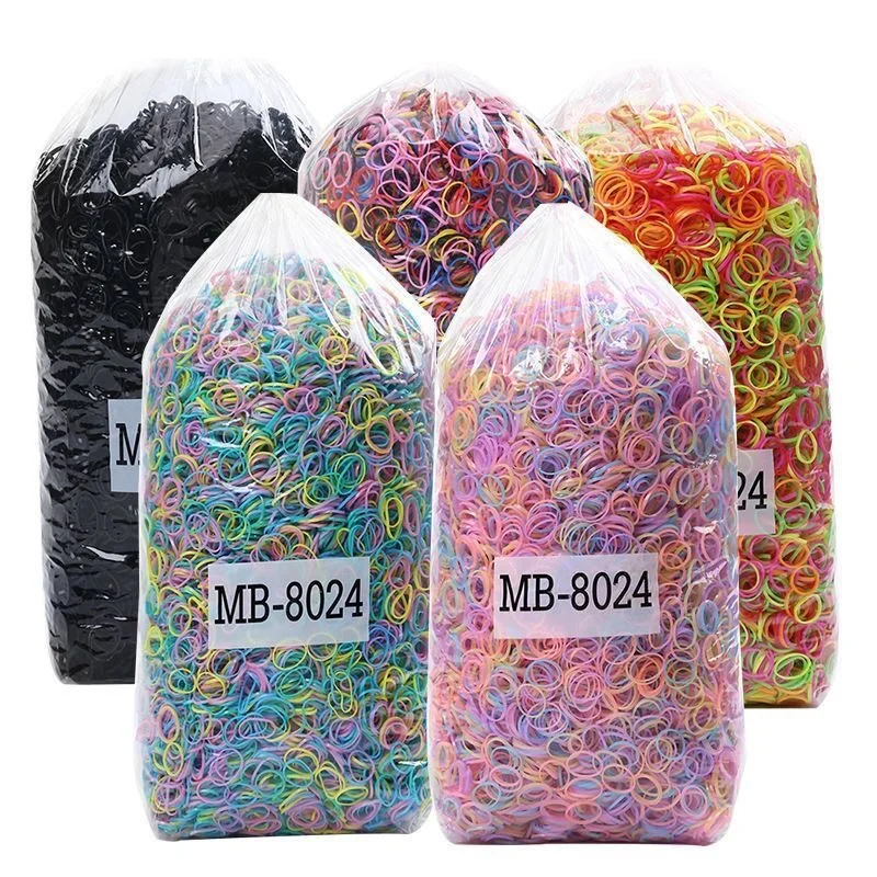 Colorful Elastic Hair Ties, Large Pack