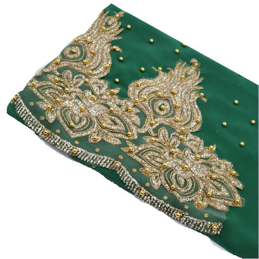 Chiffon Headscarf with Beads and Gold Shimmer — Image 17