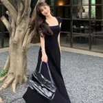 فستان أنيق صيفي بأكمام قصيرة — صورة 4