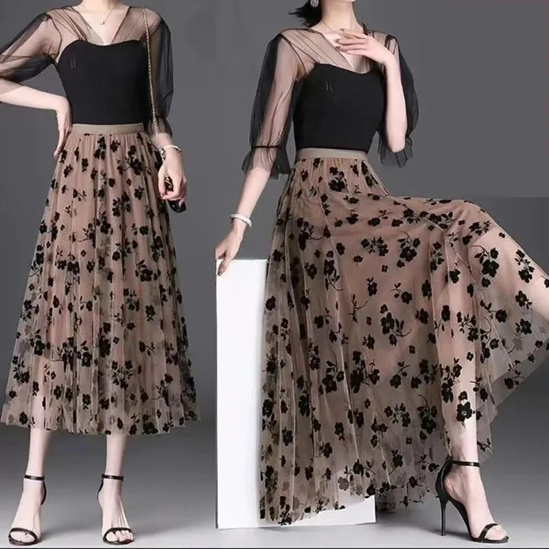 Spring Floral Tulle Skirt