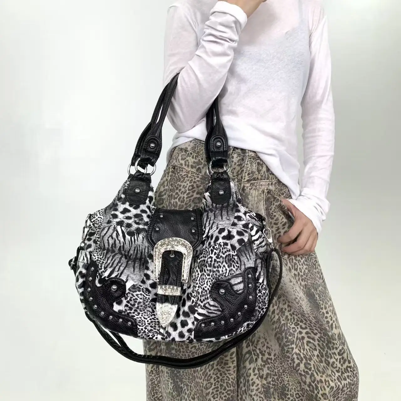 Girls' Y2K Leopard Print Shoulder Bag — Image 17