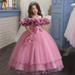Girls' Elegant Long Dress