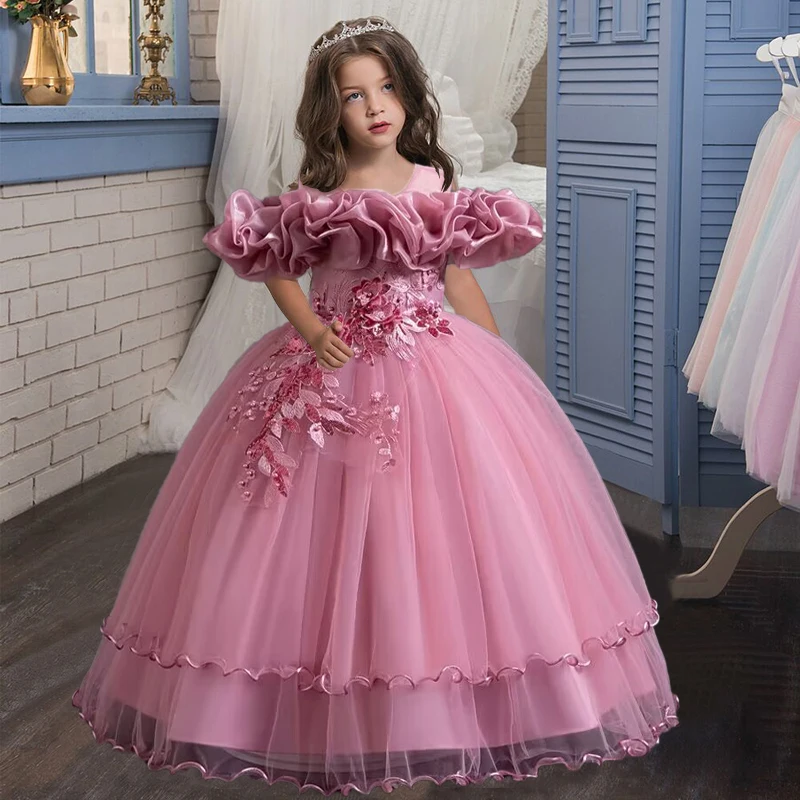 Girls' Elegant Long Dress