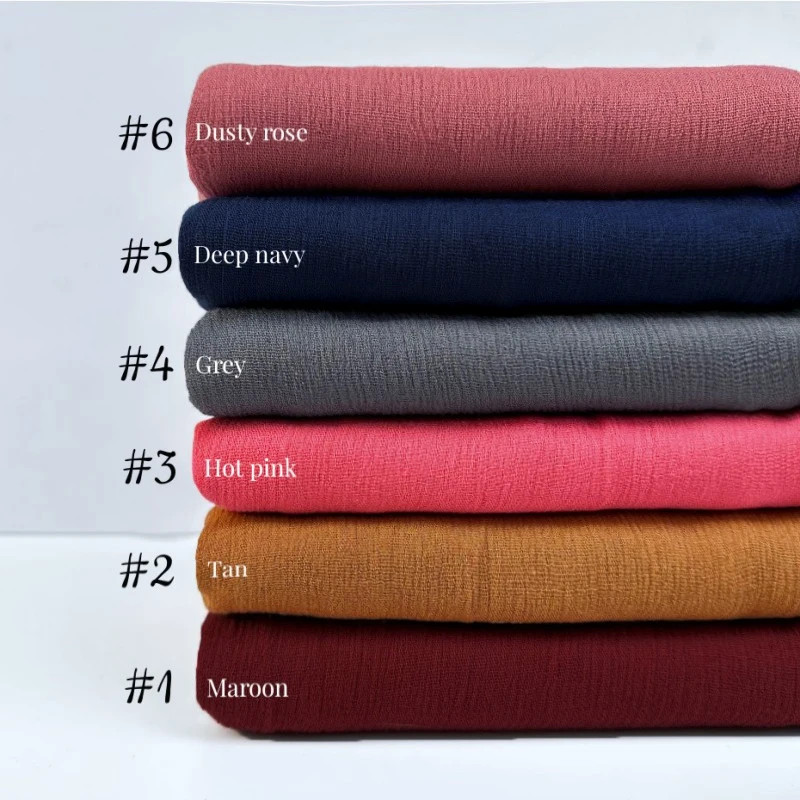 Solid Cotton Hijab with Fringe — Image 7