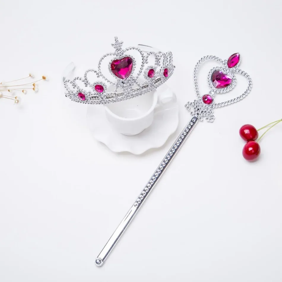 Girls' Shiny Crown and Scepter Set