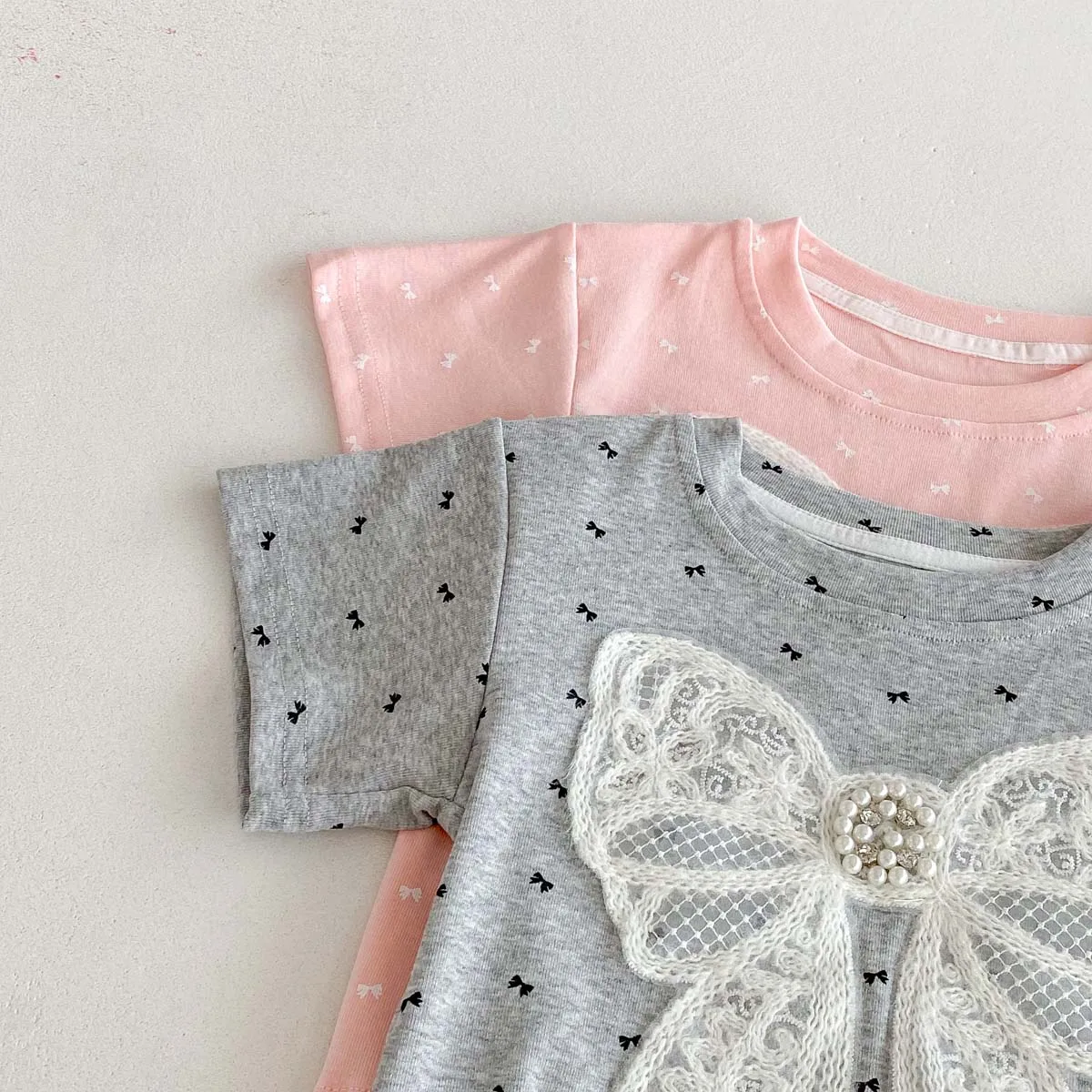 Girls' Pearl Short Sleeve Summer Top with Bow — Image 15