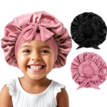 Girls' Satin Bonnet with Wide Elastic Band