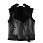 Faux Fur Vest with Turn-Down Collar and Zip Closure — Image 6