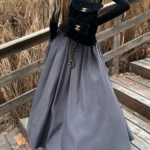 Elegant Gray Maxi Skirt — Image 3