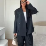 معطف نسائي مبطّن بخياطة مبطّنة — صورة 2