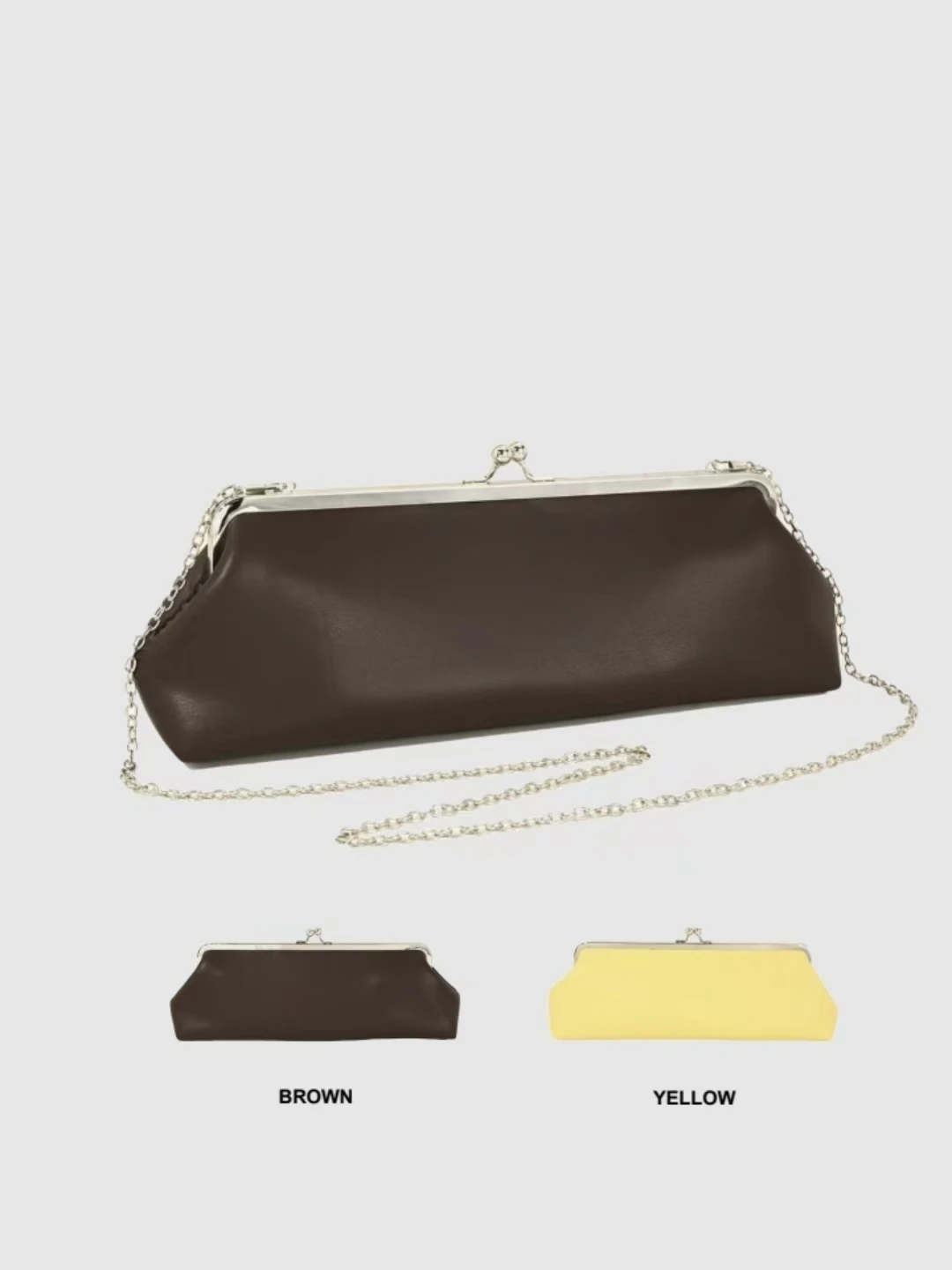 Faux Leather Evening Bag with Clasp