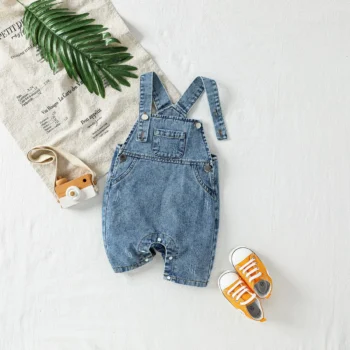 Solid Denim Romper