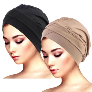 طرحة قطعتين مطّاطية كلاسيكية بطيّات