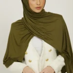 طرحة جيرسي طويلة بلون سادة — صورة 5