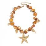 Boho Summer Asymmetric Necklace with Chain — Image 5