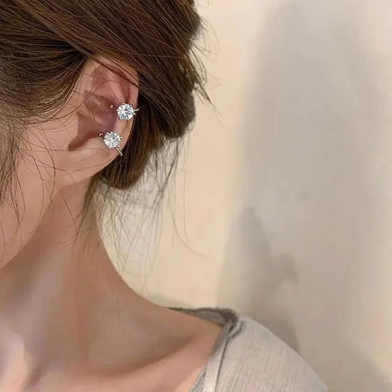 Zircon Clip-On Earrings for Unpierced Ears