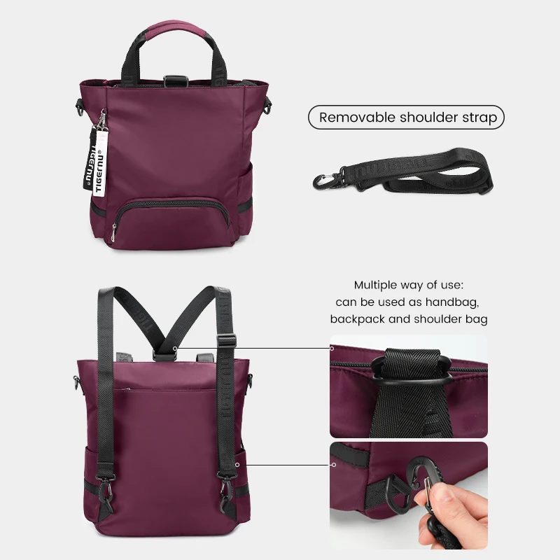 3-Way Tote Bag with Zipper