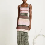 Stretchy Zigzag Pattern Knit Dress — Image 6
