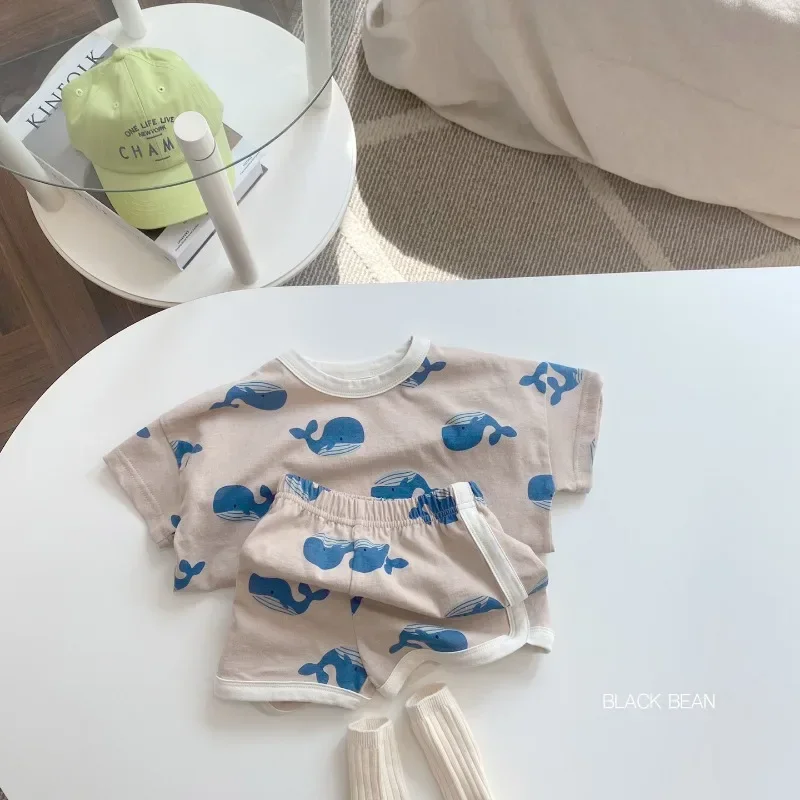 Kids' Dolphin Print Set with Shorts
