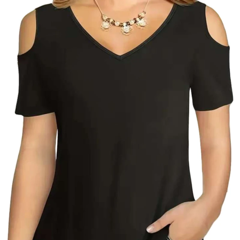 Off-Shoulder Summer Short T-Shirt