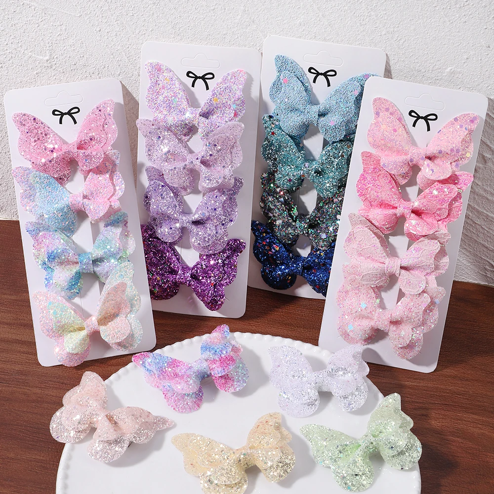 4-Piece Butterfly Sequin Hair Clip Set