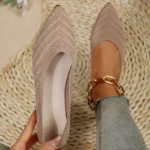 Solid Knitted Pointed-Toe Sandals — Image 3