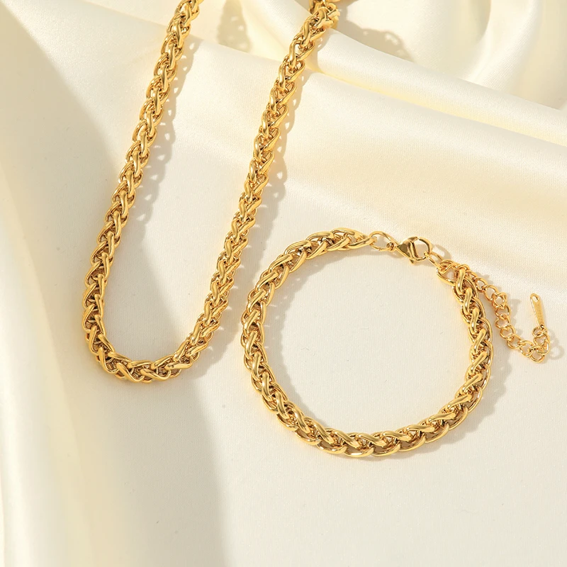 Stainless Steel Necklace and Bracelet Set