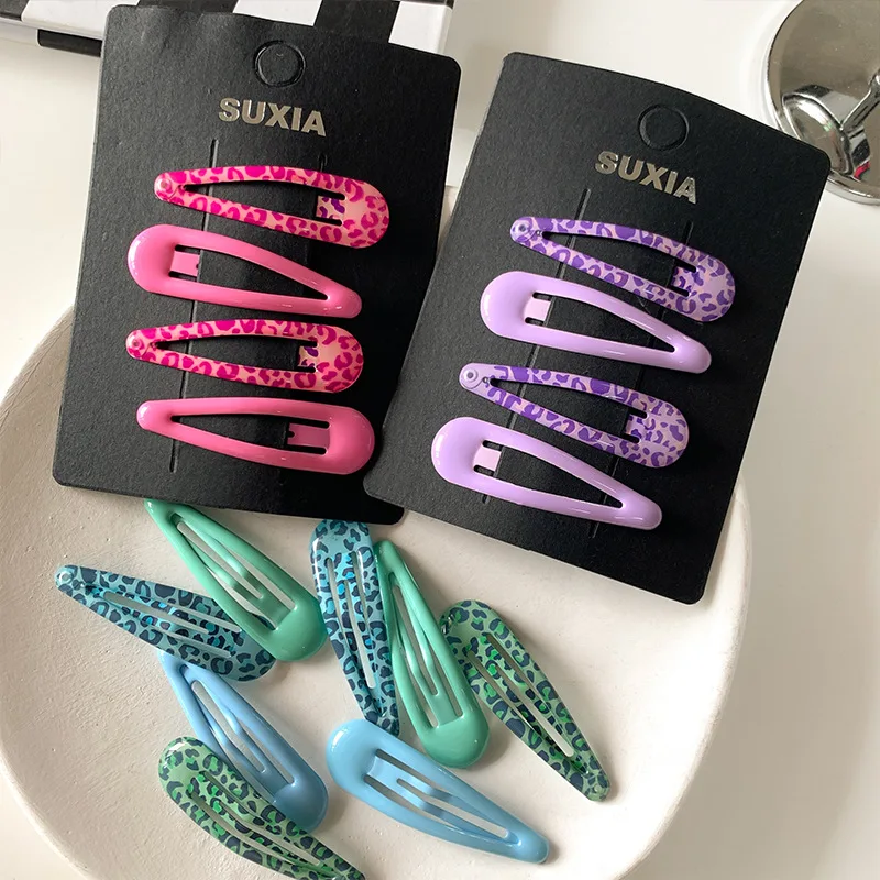 4-Piece Leopard Print Hair Clip Set