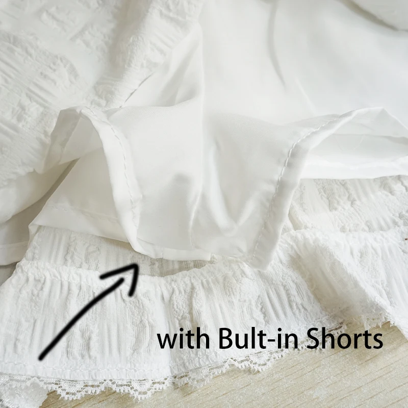 Short Skirt with Ruffle and Lace Layers