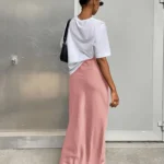 Black Satin Trumpet Skirt — Image 6