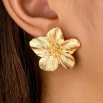 Elegant Flower Clip-On Earrings